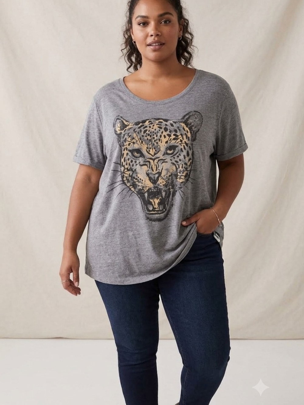 Torrid Black Leopard Boyfriend Tee - Black